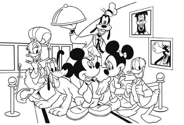 Featured image of post Dibujo Para Colorear De Mickey Mouse Y Sus Amigos Mickey entregando un ramo de rosas a su amada
