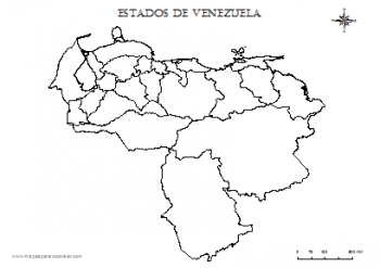 mapas de venezuela para colorear